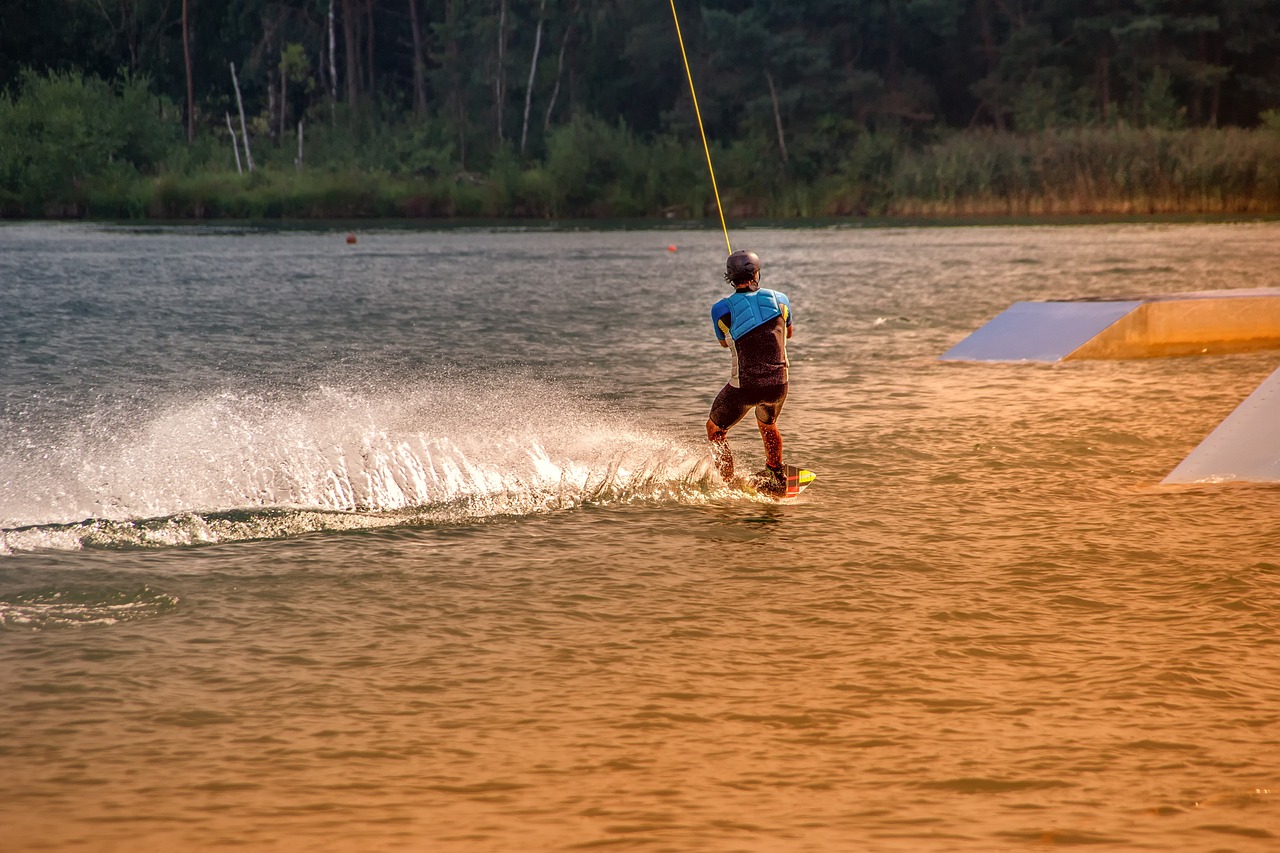 Wakeboarding, sport, activity, water sports, lake, action, speed, athlete, summer, enjoyment, leisure, nature, recreation, outdoors