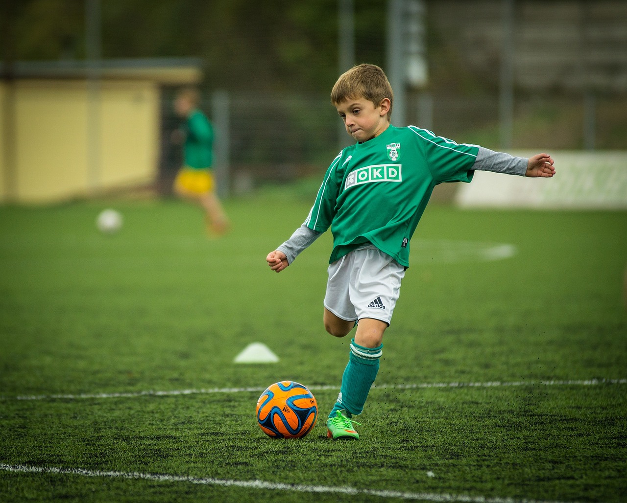 Child, soccer, playing, kick, footballer, ball, football, sport, play, game, player, football player, athlete, football field, boy, kid, soccer, soccer, football, football, football, football, footbal