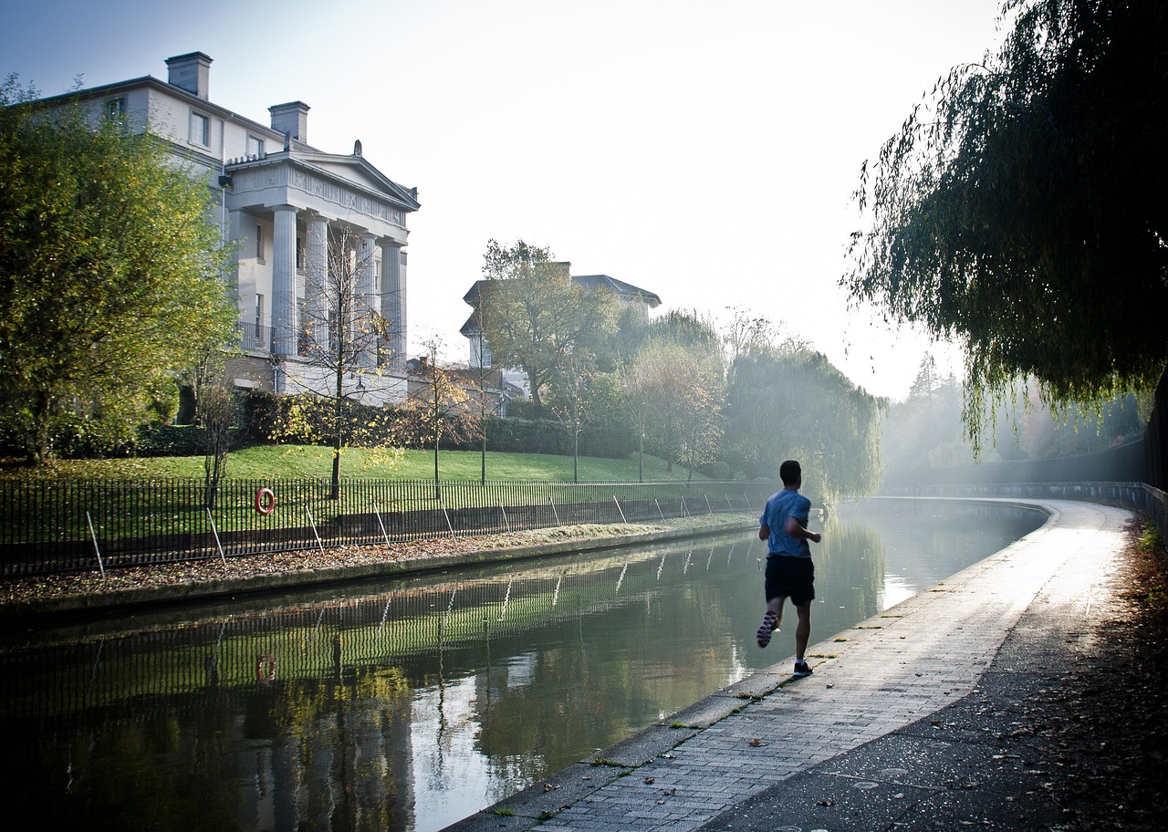 Man, runner, running, fitness, canal, sport, fit, workout, active, motivation, lifestyle, fog, river, water, nature, morning, london, regent's park, motivation, motivation, motivation, motivation, mot