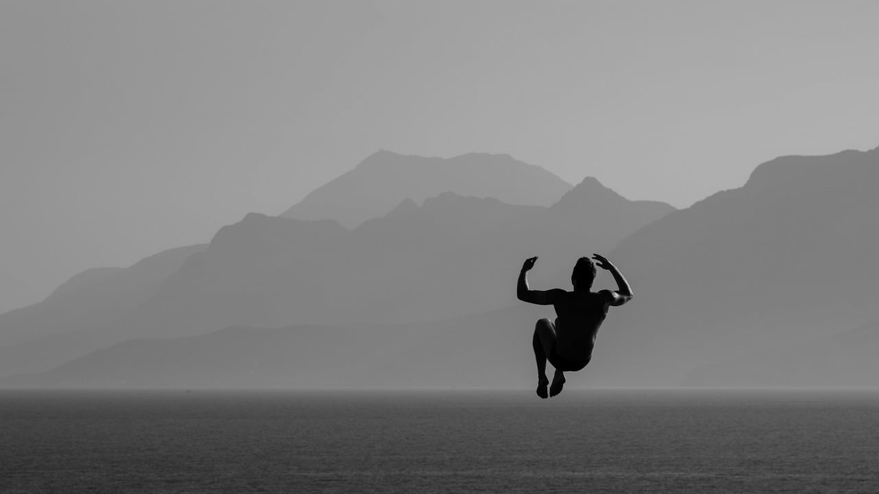 Sport, jump, bounce, plunge, to swim, swimmer, kennedy, high, strength, aesthetic, body, male, athlete, adventure, risk, to fall, danger, professional, success, drop, sea, summer, nature