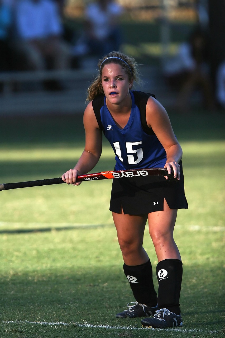 Field hockey, player, game, sport, stick, athlete, athletic, competition, hockey player, action, field, girl, female, grass, nature, legs