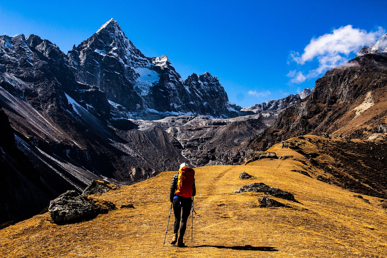 Mount everest, mountains, trekking, nepal, everest, hiker, hiking, backpacking, adventure, journey, ridge, path, trail, landscape, nature, mountain range, mount everest, mount everest, mount everest, 