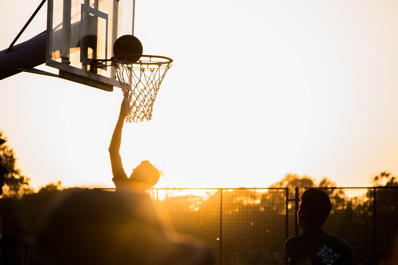 Basketball, sport, ball, game, competition, play, team, tournament, activity, leisure, basket, championship, court, silhouette, sunset, sunrise, jump, bounce, success, rise, player, shot, champion, wi