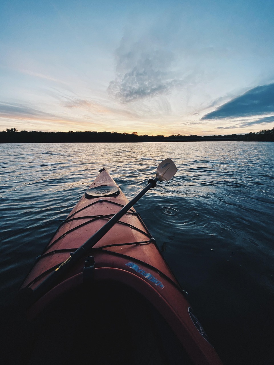 Kayak, boat, paddle, kayaking, lake, nature, sunset, island, tranquil, sport, relax