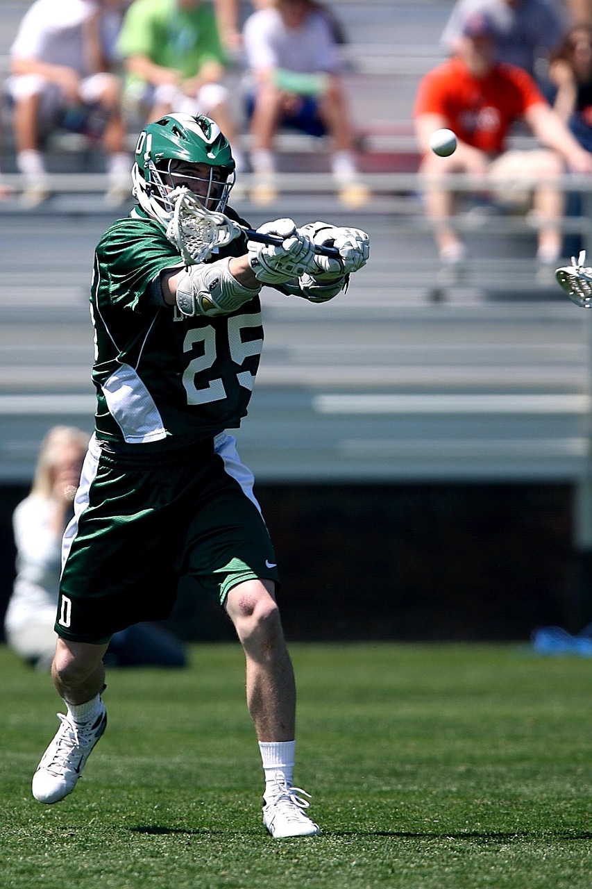 Lacrosse, game, stick, equipment, nature, athlete, lacrosse player, college, sport, helmet, male, competition, uniform, action, grass