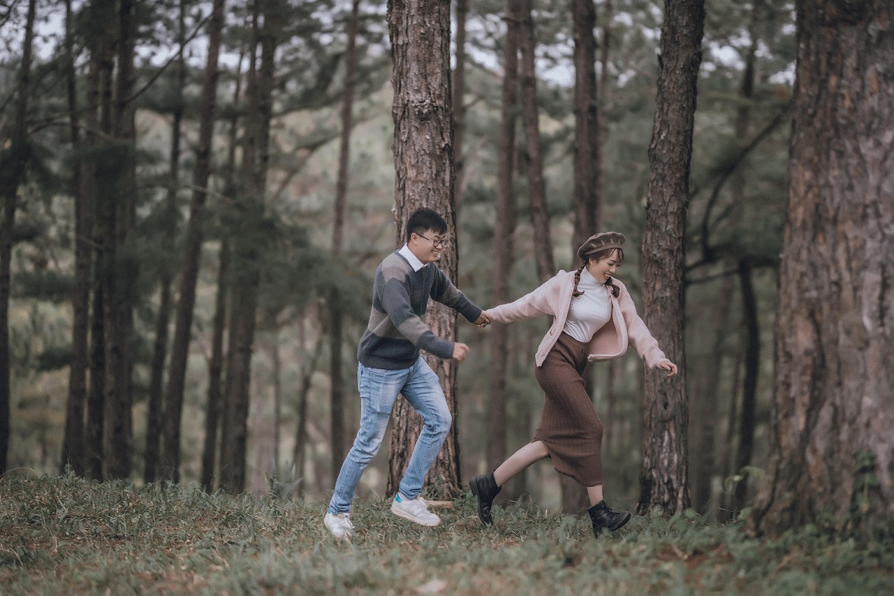 Couple, love, nature, romance, together, running, joy, happiness, woman, man, park, husband, wife, bride, groom, romantic, happy, relationship, wedding photography, portrait, couple, couple, couple, c
