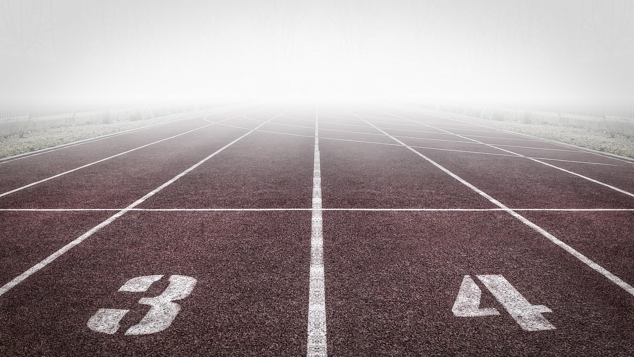 Running track, numbers, fog, athletic field, mist, sport, tracks, running, sprint, stadium, running track, sport, sport, sport, sport, sport, running, running, running, running
