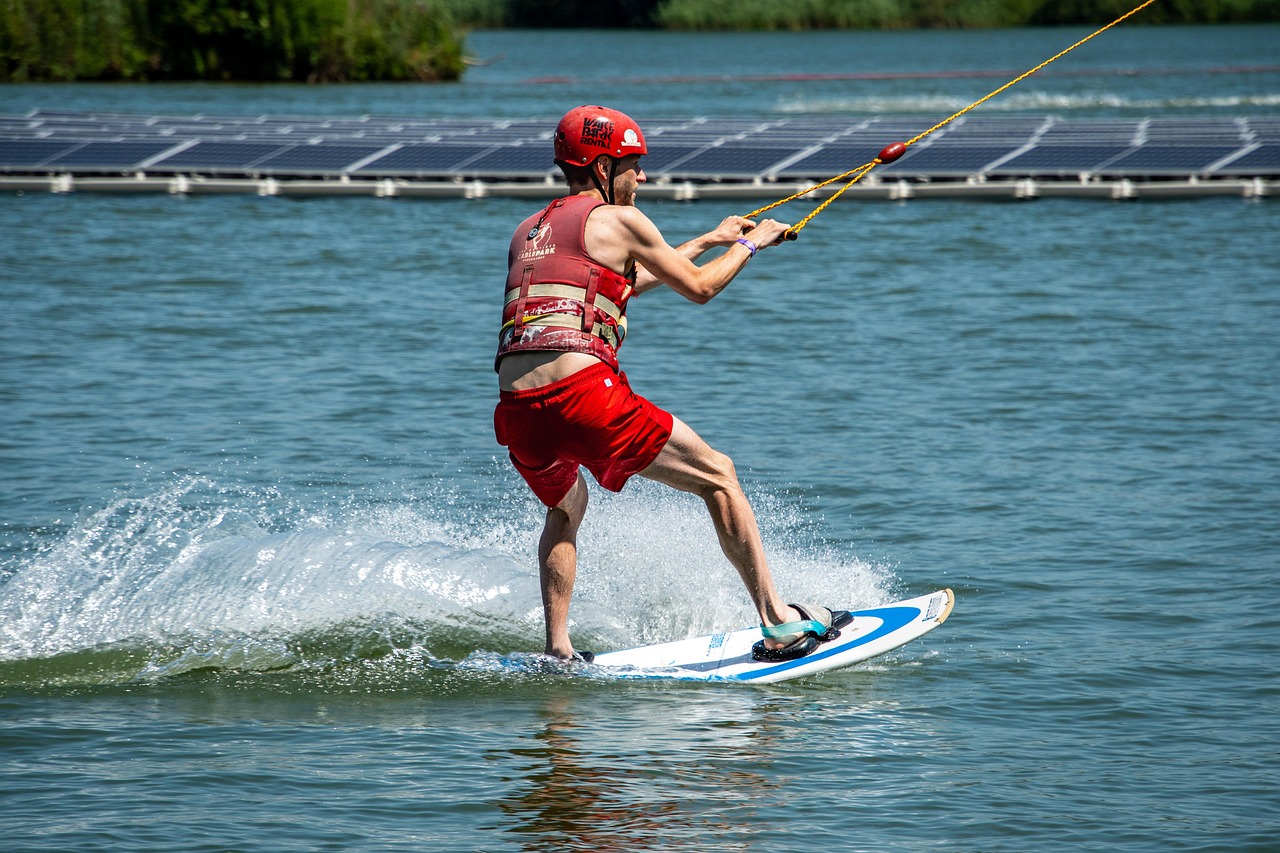Cable skiing, water sports, water ski, wakeboard, hobby, water fun, pond, action