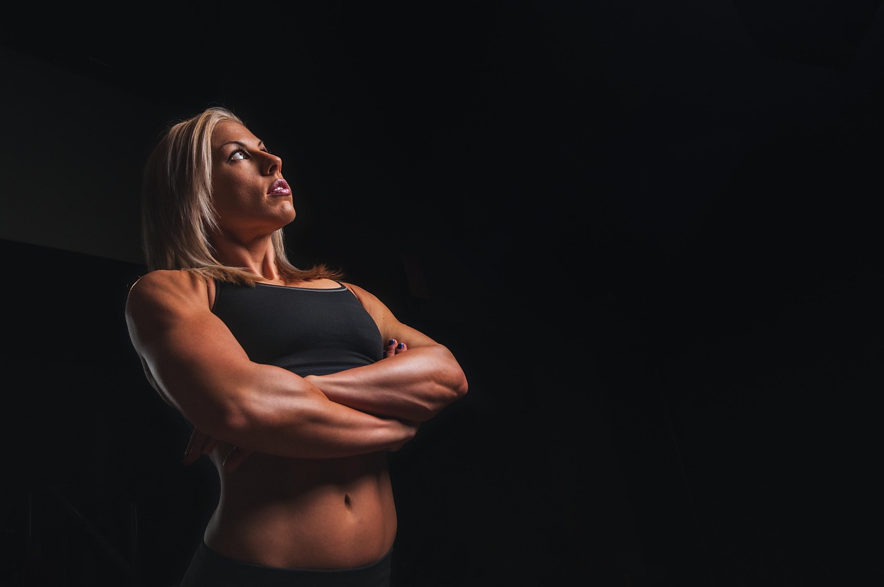 Training, arms, blonde, workout, fitness, exercise, sport, gym, strong, young, woman, person, healthy, lifestyle, body, fit, muscular, studio, athlete, strength, female, active, power, black fitness, 