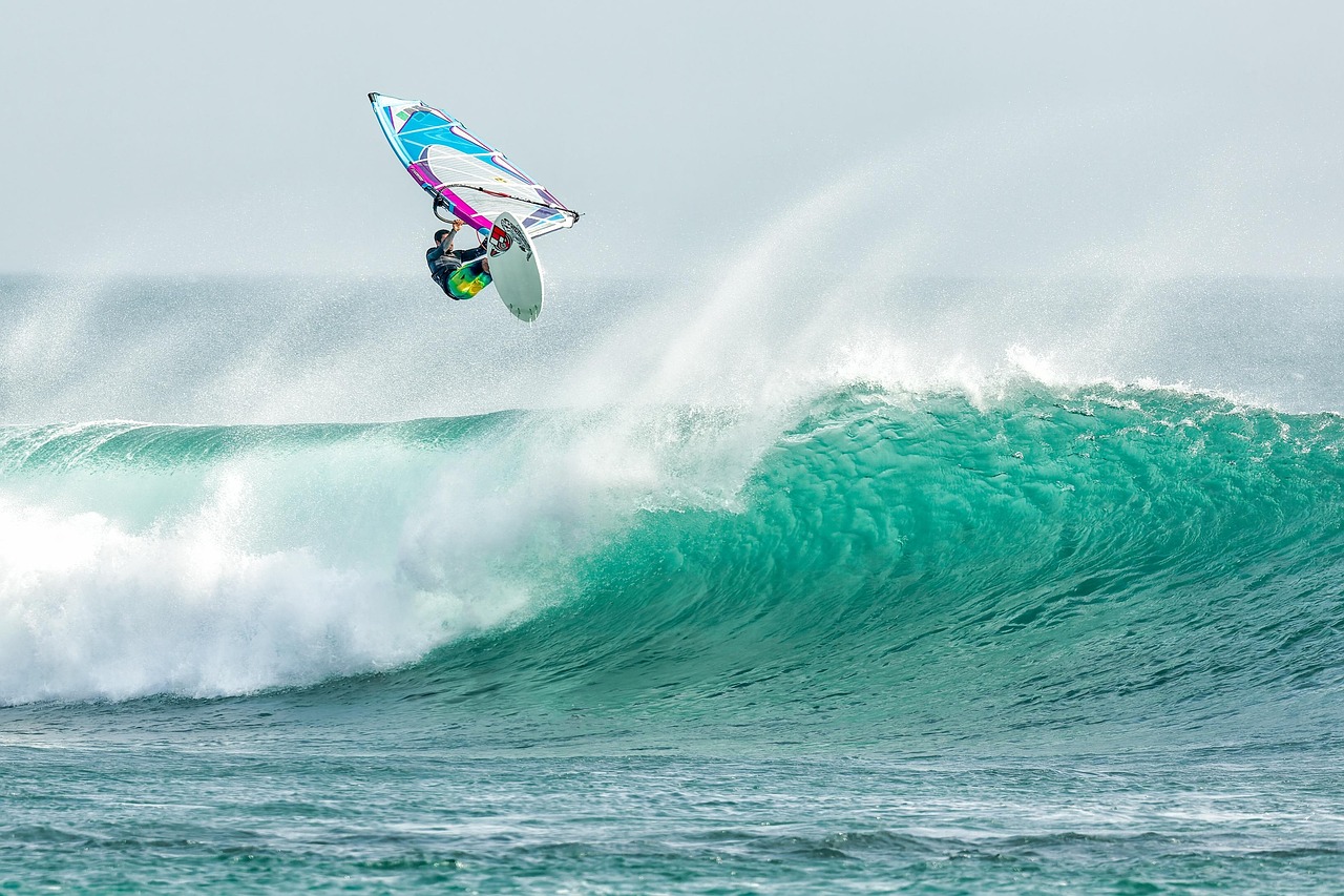 Windsurfing, surfing, beautiful nature, surfer, sea, wave, injection, flying, nature wallpaper, nature, java island, nature background, indonesia, hd wallpapers, hd wallpaper