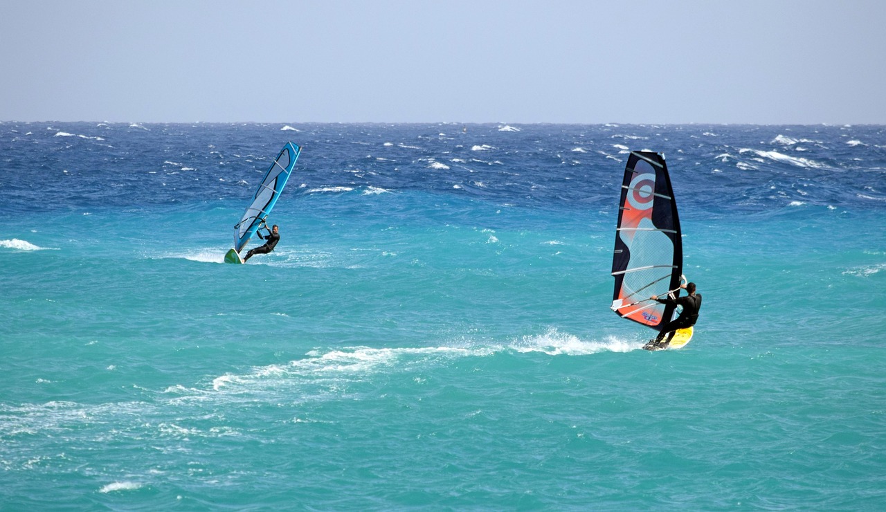 Windsurfing, windsurfers, sea, sport, nature, ocean, water sport