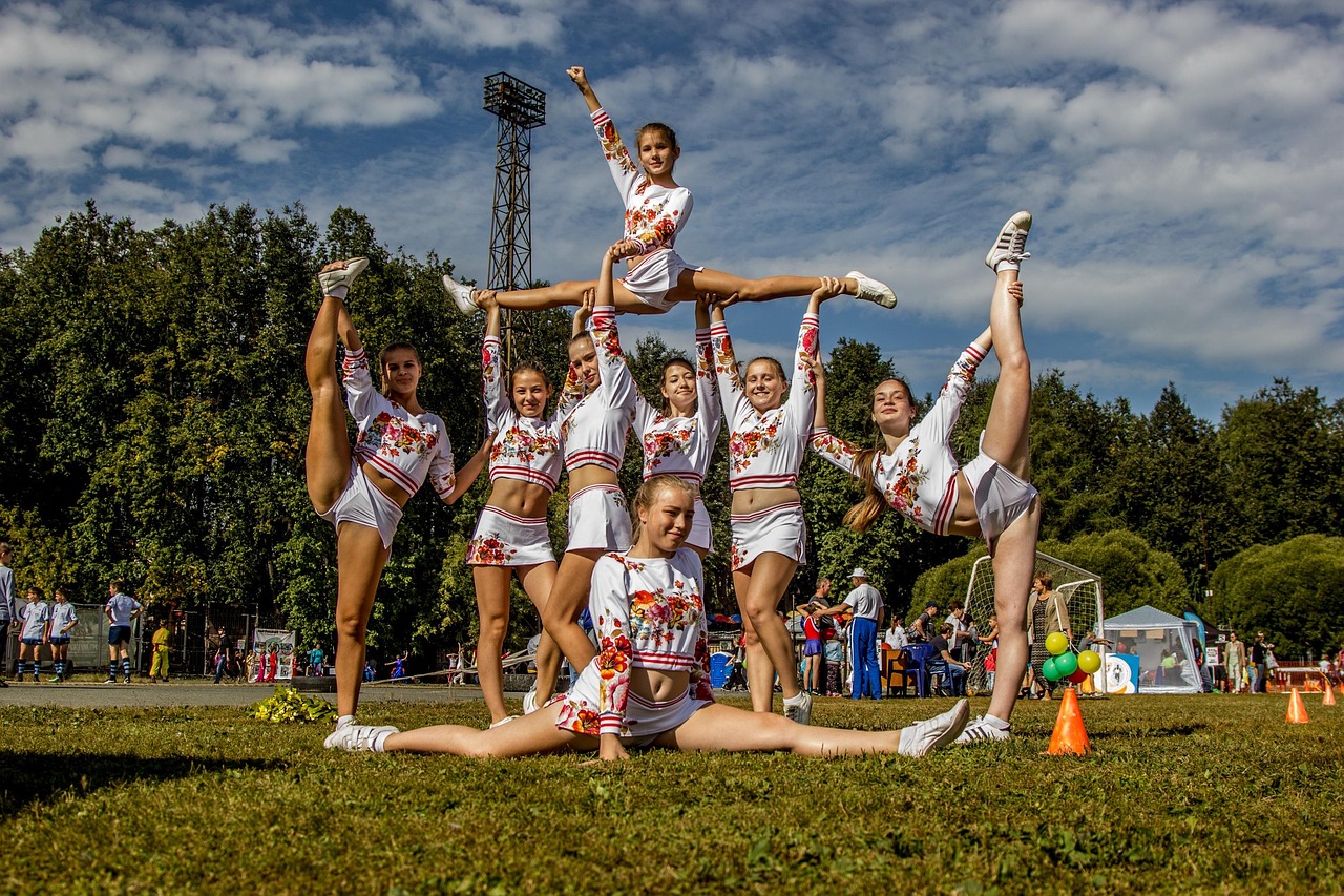 Cheerleading, girls, kids, sports, stadium, summer, health, lawn, cheerleading, cheerleading, cheerleading, cheerleading, cheerleading