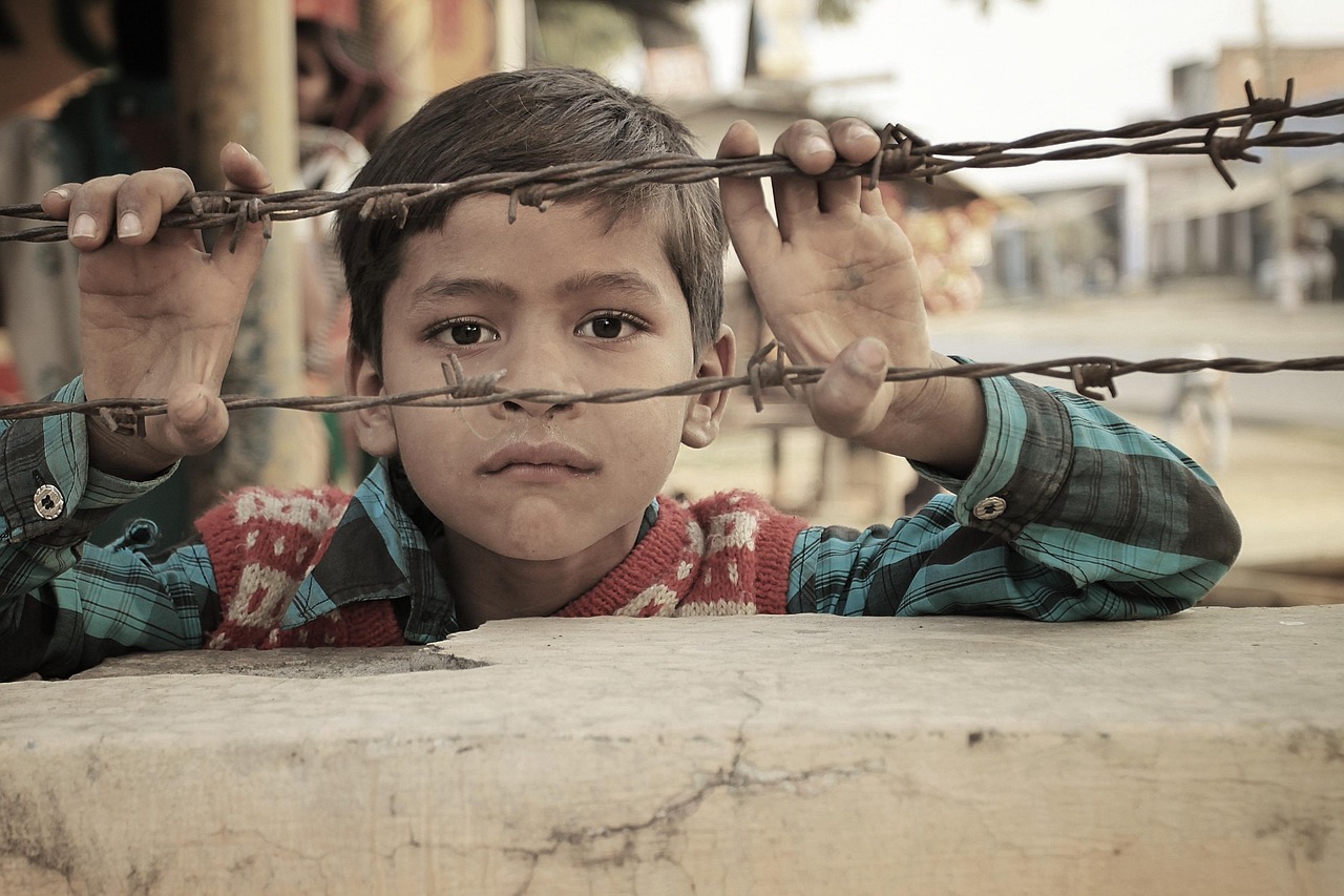 Indian, child, barbed wire, barrier, demarcation, poverty, portrait, boy portrait, childhood, kid, boy, poor, india, poor, poor, poor, poor, poor, india
